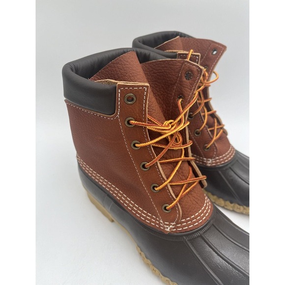 NEW L.L.Bean BEAN BOOT 8" Men's Duck Boot Brown Leather US Size 12 D NIB - Picture 3 of 11
